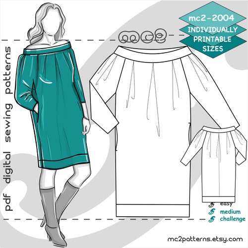 Off Shoulder Ruffle Dress Sewing Pattern for Women Summer | Etsy