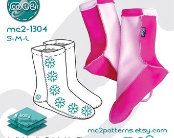 Fleece Socks Sewing Pattern: Camping Lounging Easy-to-make (Digital PDF Download) S-M-L