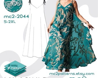 Sundress Sewing Pattern: Double-layered Lined (Digital PDF Download) S-2XL / mc2-2044