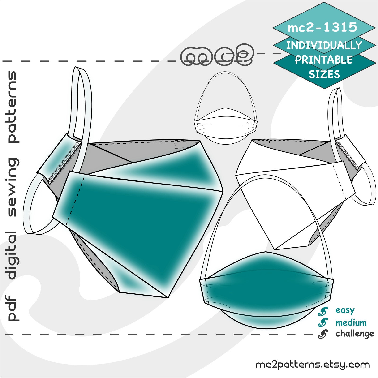 3d Face Mask Pattern - Etsy 3d-face-mask-pattern-etsy