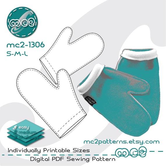 Schnittmuster fr Handschuhe: Einfach-zu-machen (Digitaler PDF Download)  S-M-L / mc2-1306 - Etsy.de