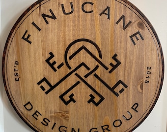 Any Logo or Design | Custom Wood Sign | Personalized Wood Sign | Round Sign | Company Logo Sign | Rustic Sign | Wood Burned Sign