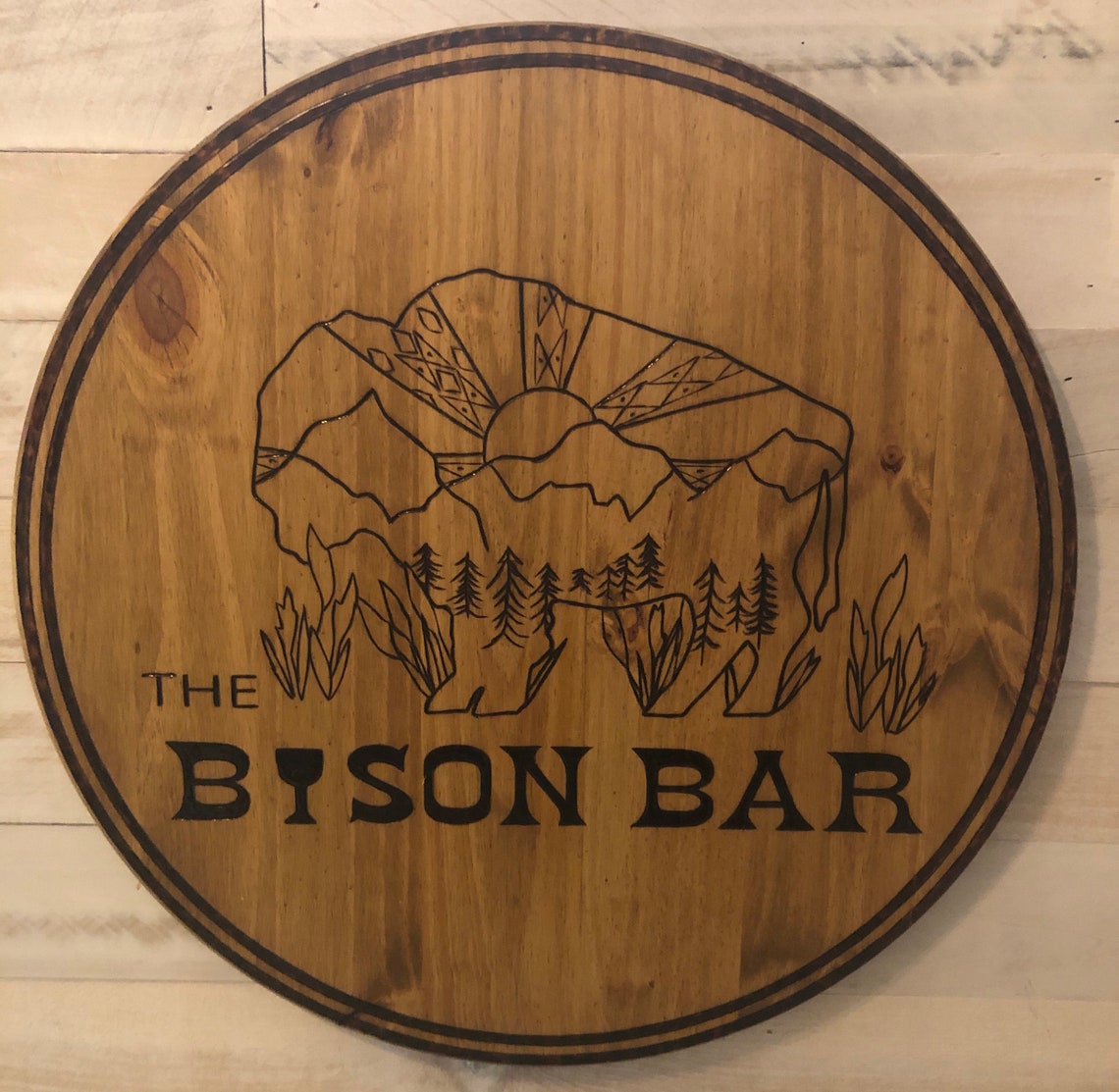 Custom Wood Sign Any Design or Logo Farmhouse Sign Round Etsy