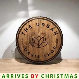 Custom Laser Engraved Wooden Logo Sign - Rustic Outdoor Decor