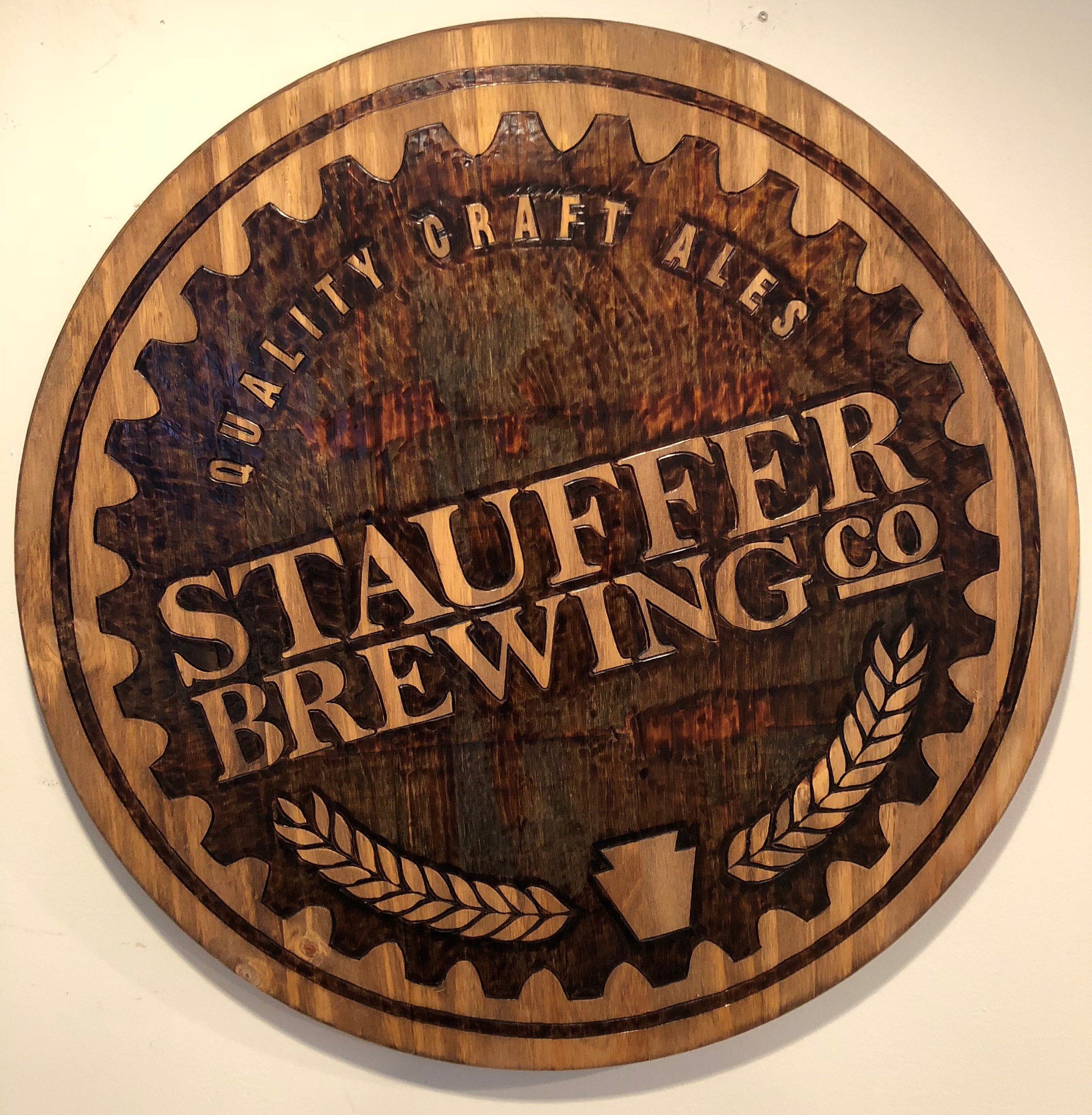 Any Logo or Design Custom Burned Wood Sign Barrel Sign Etsy