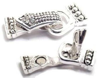 Fold Over Magnetic Clasp Silver Magnetic Clasp Double Strand Clasp Silver Clasps Rhinestone Clasps Magnetic Closure Bracelet Clasps  2934