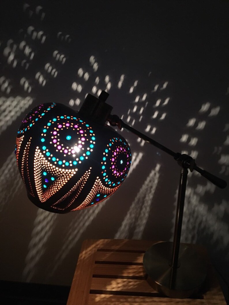 Lekan Gourd Desk Lamp Unique Handcrafted Quality Natural