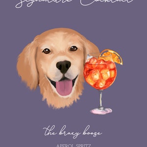 Customizable Dog Bar Menu Template for Weddings and events | Signature Cocktail Menu