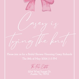 Bridal Shower invitation | Tied the Knot Theme Invitation |  Bridal Shower
