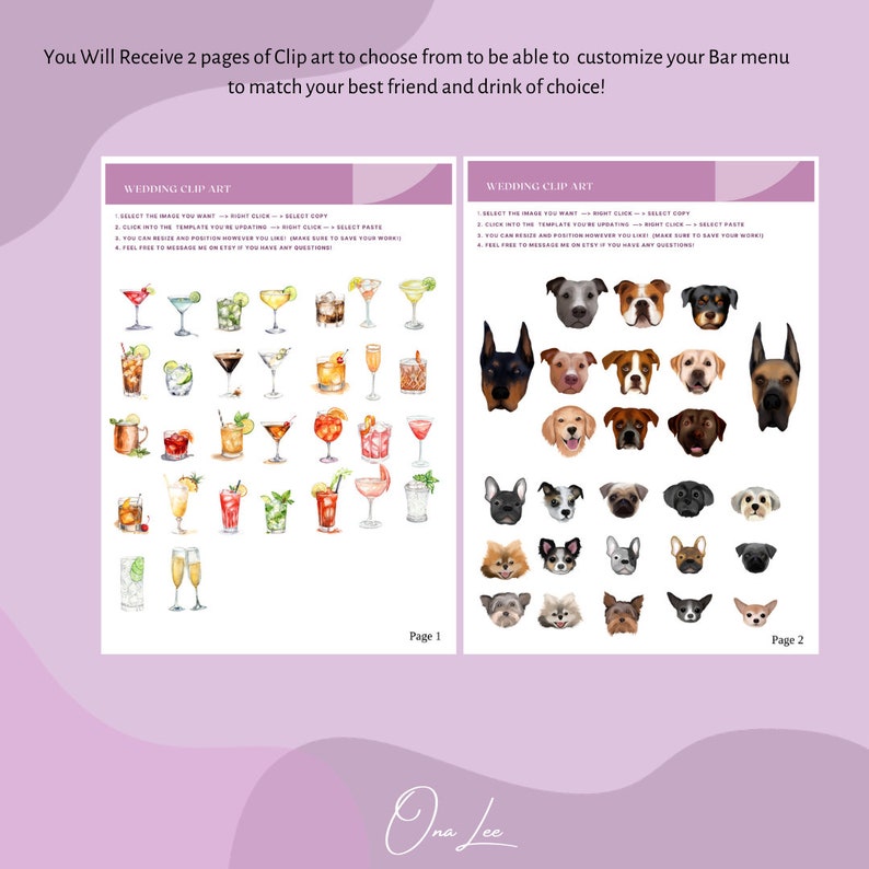 Customizable Dog Bar Menu Template for Weddings and Events | Signature ...