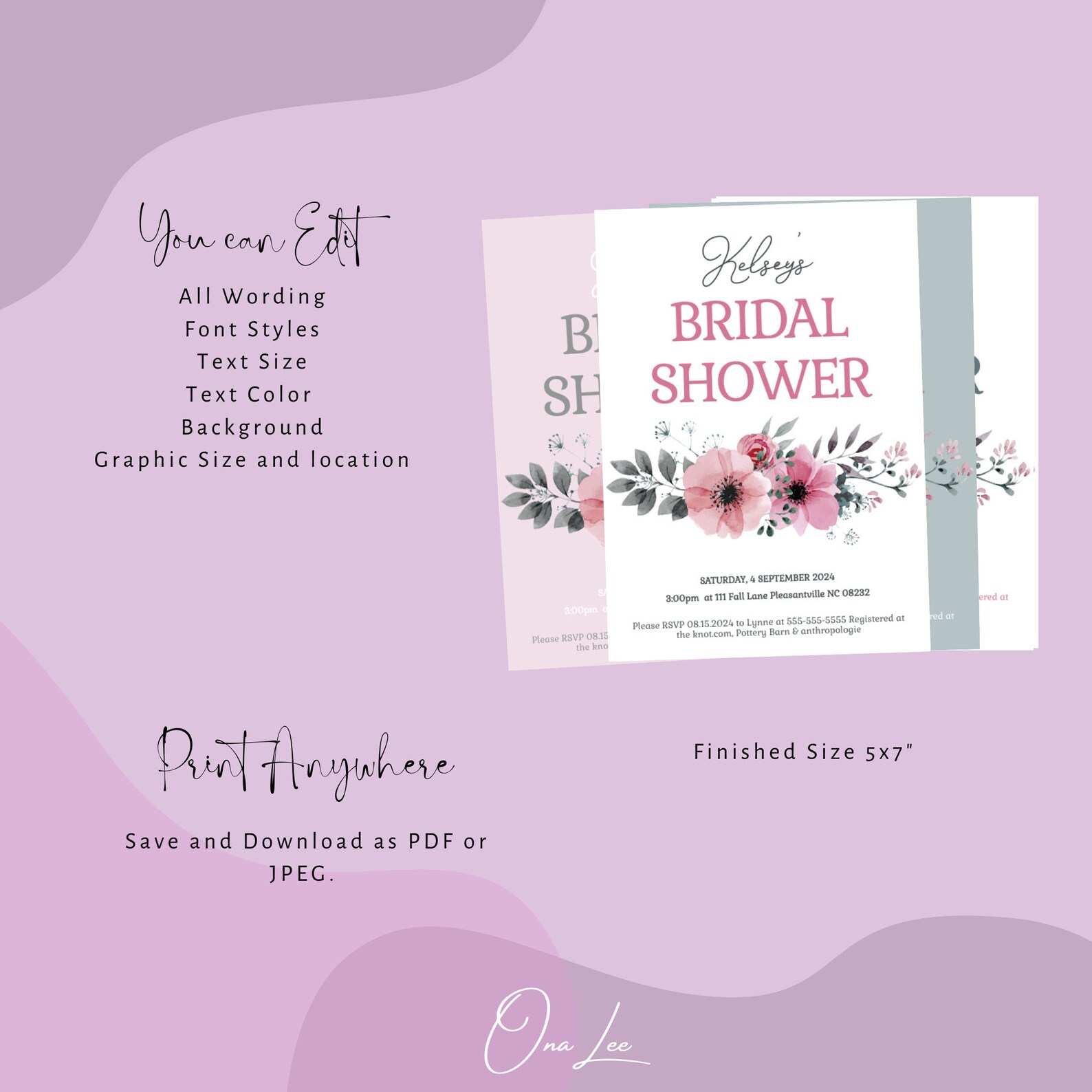 Customizable Bridal Shower Invitation | Printable Bridal Shower ...