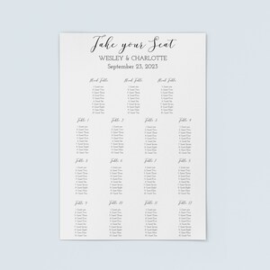 Tableau des sièges de mariage personnalisable