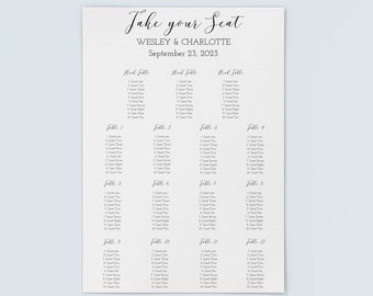 Customizable Wedding Seating Chart