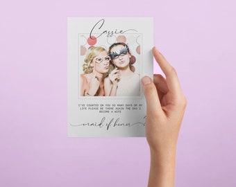 Customizable Bridesmaid Proposal Card | Will You Be My Bridesmaid | Bridesmaid Photo Card | Photo