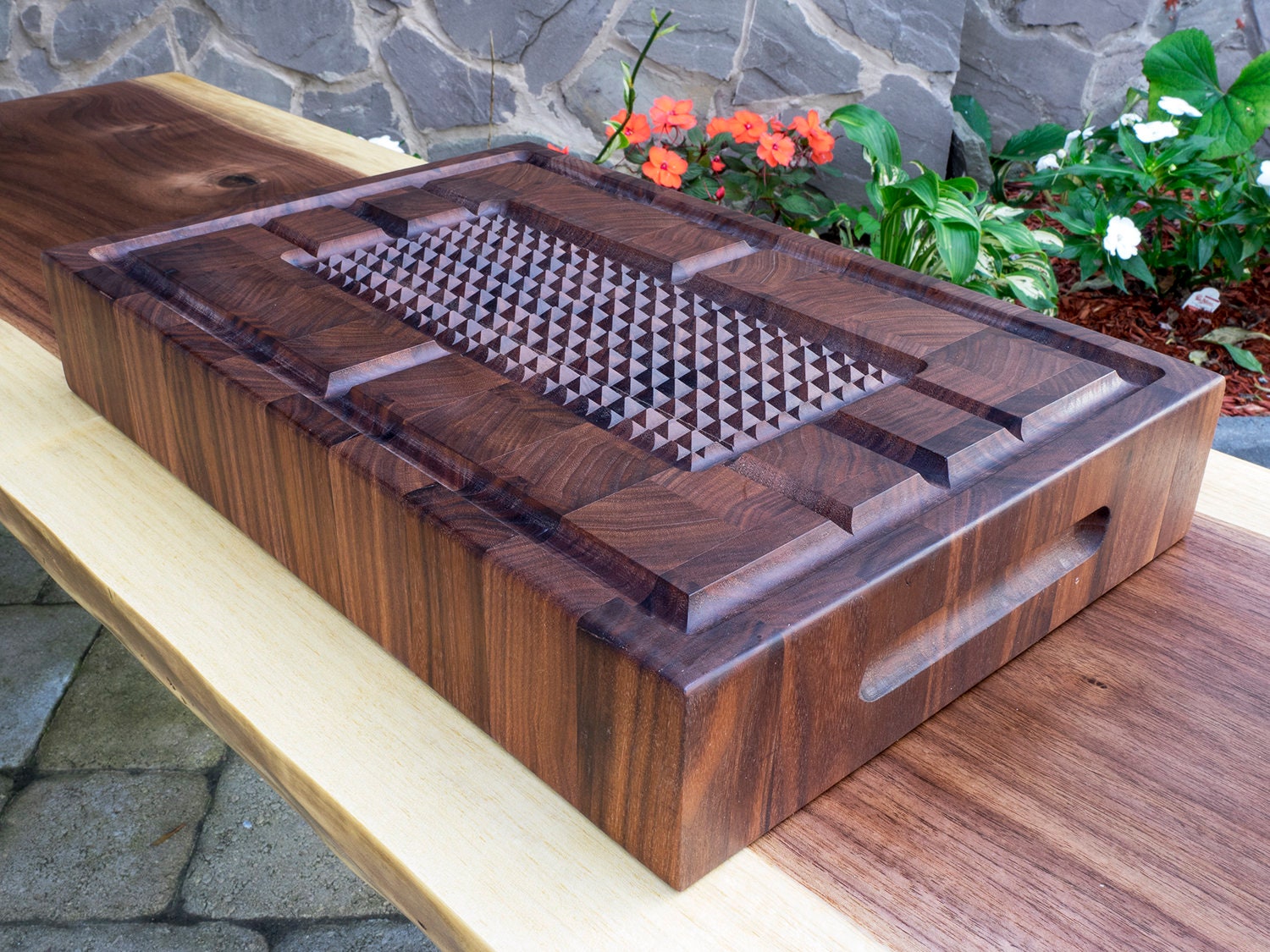 Dark Walnut End Grain Cutting Board, Professional Grade Kitchen Wood  Cutting & Serving Board