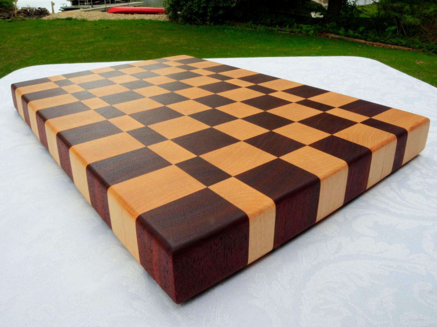 End Grain Checkered Pattern Cutting Board – Luxe Life Candle Company