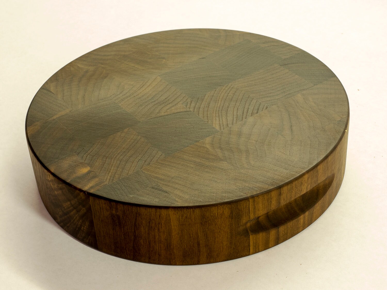 Round Walnut End Grain Cutting Board Handmade Bar Block Handmade 