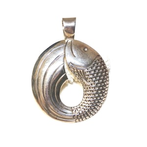 16.2 Gram Sterling Silver Fish Pendant, Solid 925 Large Unique Fish Pendant, Good Looking Awesome Pendant
