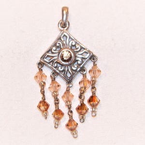 Beautiful Sterling Silver Citrine Pendant, 925 Natural Genuine Citrine Gemstone Pendant, Unique Creative Quality Multigemstone Pendant, Nice