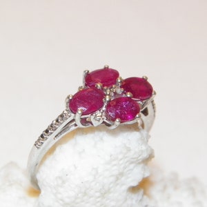 Size 9.25 Vintage Ruby Ring, Solid 925 Real Ruby Ring, Real Silver Natural Ruby, Earth Made Ruby, Good Looking Multi Ruby Ring, Quality Ring image 1