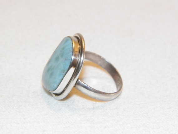 Size 8.75 Sterling Silver Larimar Ring, Solid 925… - image 5