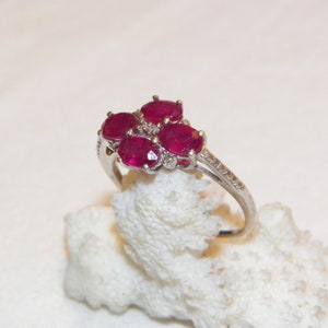 Size 9.25 Vintage Ruby Ring, Solid 925 Real Ruby Ring, Real Silver Natural Ruby, Earth Made Ruby, Good Looking Multi Ruby Ring, Quality Ring image 4