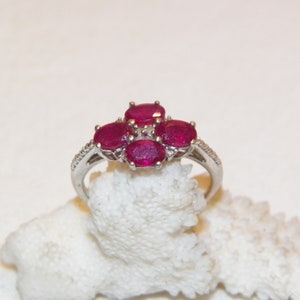 Size 9.25 Vintage Ruby Ring, Solid 925 Real Ruby Ring, Real Silver Natural Ruby, Earth Made Ruby, Good Looking Multi Ruby Ring, Quality Ring image 3