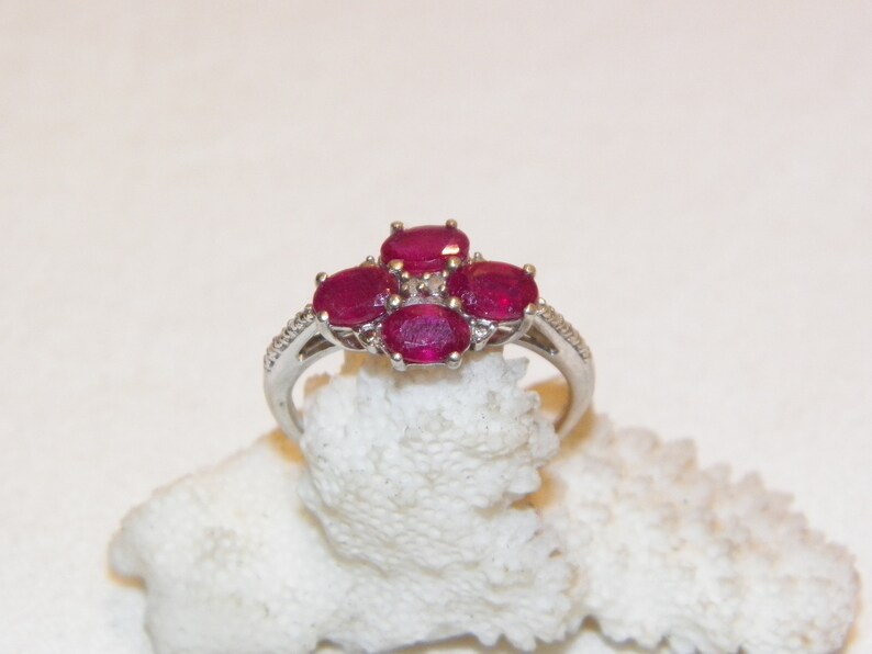 Size 9.25 Vintage Ruby Ring, Solid 925 Real Ruby Ring, Real Silver Natural Ruby, Earth Made Ruby, Good Looking Multi Ruby Ring, Quality Ring image 3