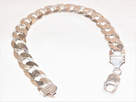 9 Inch 37 Gram 12mm Italian Sterling Silver Bracelet Solid - Etsy