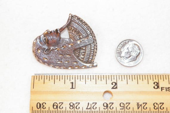 Sterling Silver Egyptian Pharaoh Brooch, King Tut… - image 3