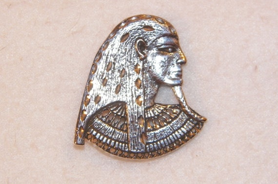 Sterling Silver Egyptian Pharaoh Brooch, King Tut… - image 6