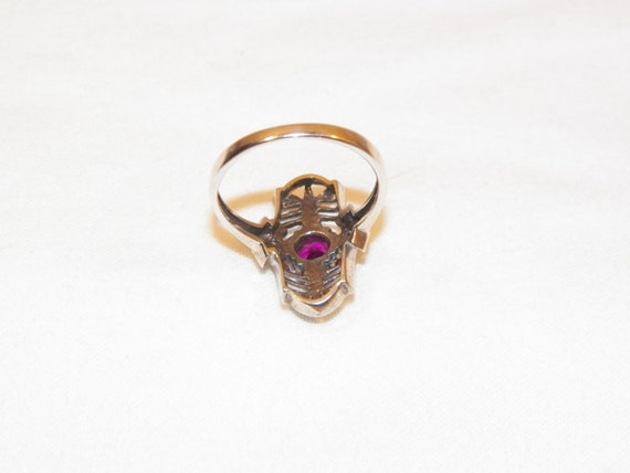 Vintage Sterling Silver Ruby Ring, Size 8, Solid … - image 6
