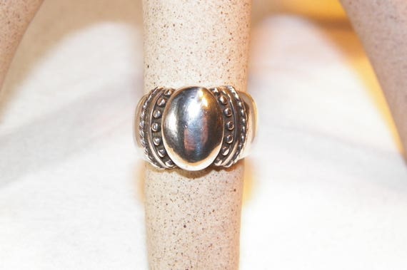 Size 8.75 Sterling Silver Unique Vintage Ring, 92… - image 3