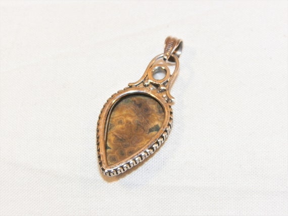 1.75 Inch Sterling Silver Jasper? Pendant with Pe… - image 7
