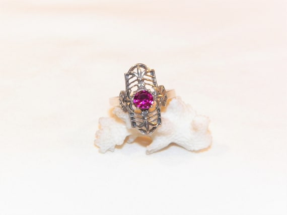 Vintage Sterling Silver Ruby Ring, Size 8, Solid … - image 8
