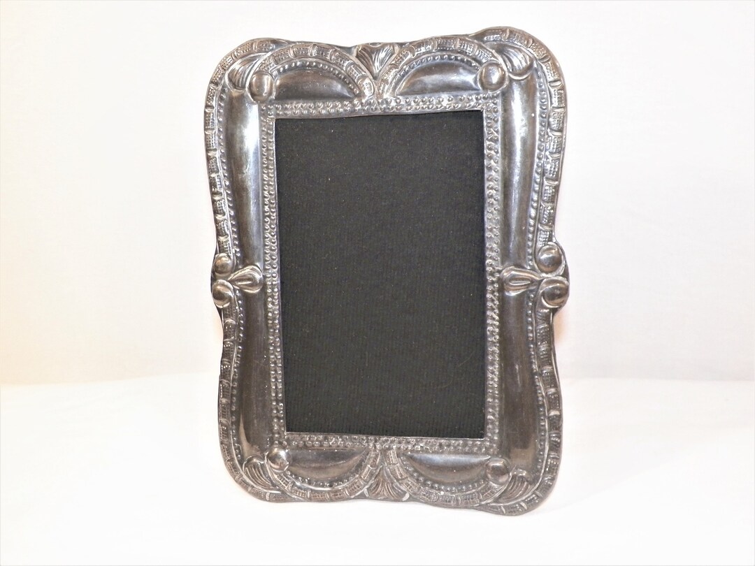 8x6 Inch Sterling Silver Antique Picture Frame, 925 Old Repouse Picture