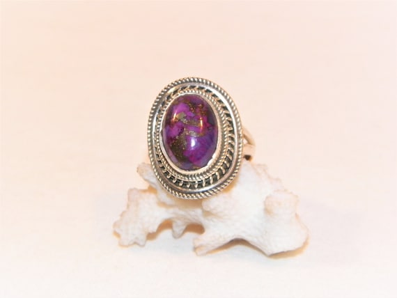 Size 7.25 Sterling Silver Purple Mojave Turquoise… - image 2
