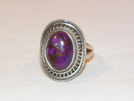 Size 7.25 Sterling Silver Purple Mojave Turquoise… - image 5