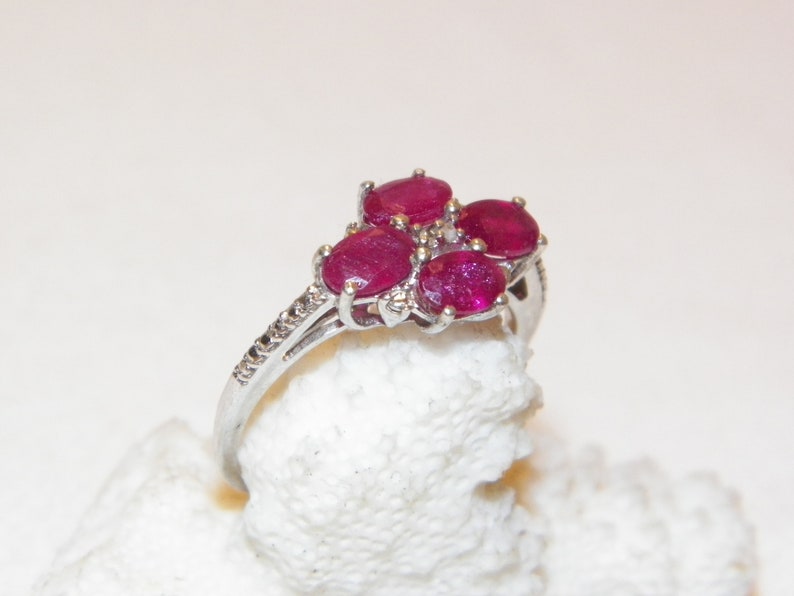 Size 9.25 Vintage Ruby Ring, Solid 925 Real Ruby Ring, Real Silver Natural Ruby, Earth Made Ruby, Good Looking Multi Ruby Ring, Quality Ring image 10