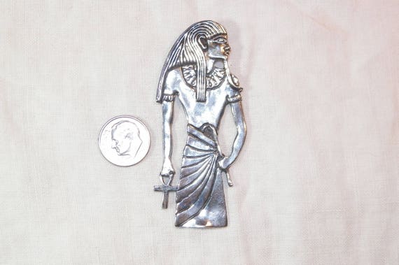 Sterling Silver Egyptian Pharaoh Pendant, 925 Lar… - image 3