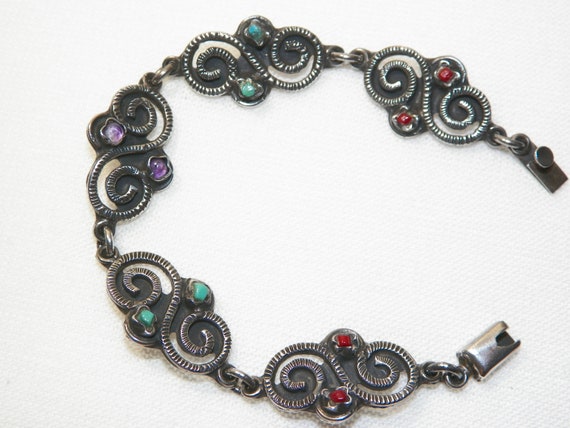 7.25 Inch 23.4 Gram Antique Sterling Silver Red C… - image 7