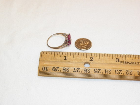 Vintage Sterling Silver Ruby Ring, Size 9.25 - image 6
