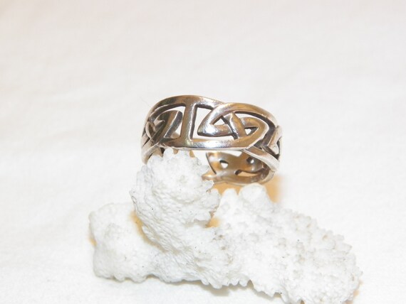 ビンテージシルバー プレートバンドリング　SILVER 925 約11号 Vintage Art Deco Style Sterling Silver Band Ring Size 11