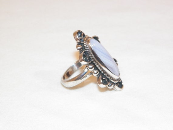 Size 8 Sterling Silver 12 Gram Lace Agate Ring, S… - image 8