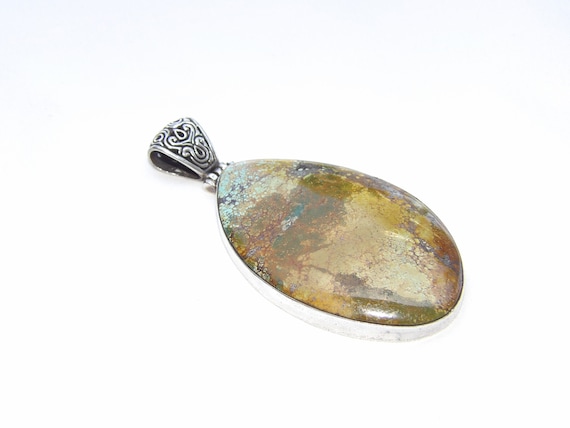 Beautiful Sterling Silver Turquoise Pendant, Solid