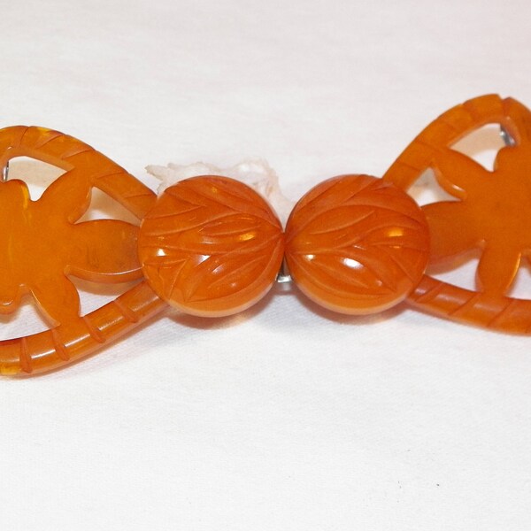 Reserved For Vintage Love No Buy Vintage Bakelite Sweater Clips, Old Bakelite Clips, Carved Bakelite