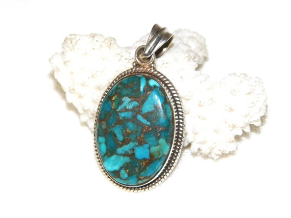 Sterling Silver Blue Mojave Turquoise Pendant