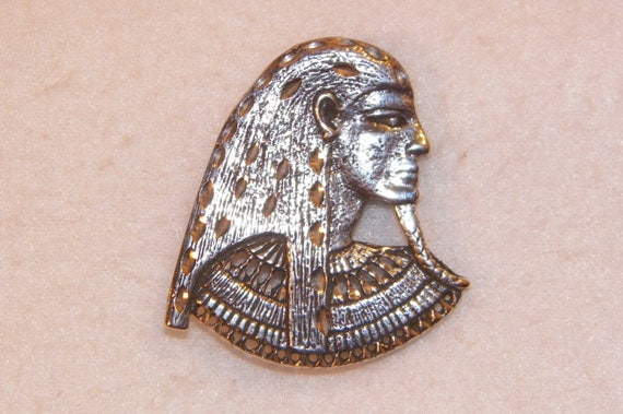 Sterling Silver Egyptian Pharaoh Brooch, King Tut… - image 7