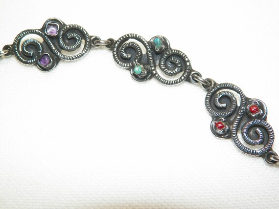 7.25 Inch 23.4 Gram Antique Sterling Silver Red C… - image 3