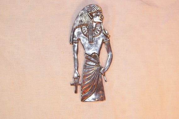 Sterling Silver Egyptian Pharaoh Pendant, 925 Lar… - image 4